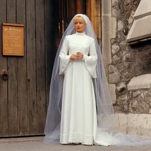 Retro bride in wedding dress Retro bride in wedding dress