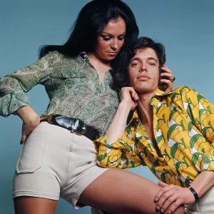 Retro couple in patterned shirts Retro couple in patterned shirts