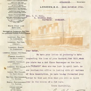 RMS Titanic - second class passenger John Gill, victim