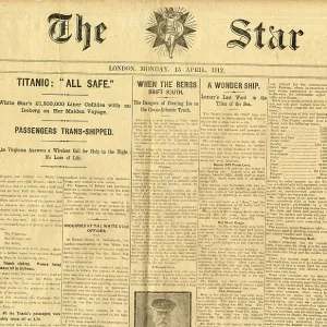 RMS Titanic - The Star newspaper