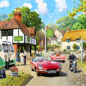 Roadside Refreshments, E Type Jaguar, MGA Roadside Refreshments, E Type Jaguar, MGA