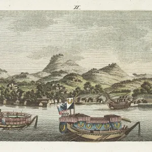Russian Ambassador brought ashore to Nagasaki, Japan, 1804