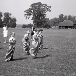Sack race at a Primary School Sports Day