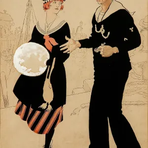 Sailor with young woman Sailor with young woman