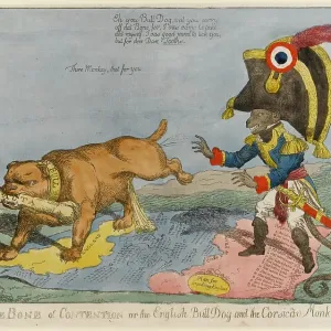 Satirical cartoon, The Bone of Contention Satirical cartoon, The Bone of Contention