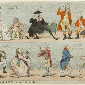 Satirical cartoon, Les Folies a la Mode Satirical cartoon, Les Folies a la Mode