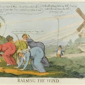Satirical cartoon, Raising the Wind Satirical cartoon, Raising the Wind