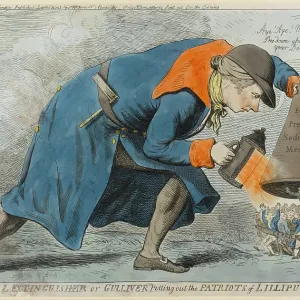 Satirical cartoon, The Royal Extinguisher Satirical cartoon, The Royal Extinguisher