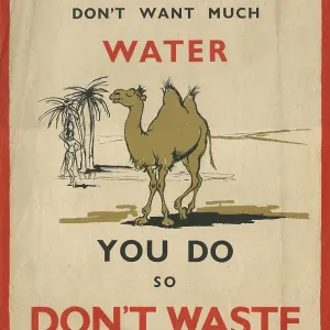 SAVE WATER POSTER WW2 SAVE WATER POSTER WW2