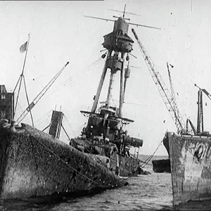 Scuttled German Ships Sitting At Heligoland