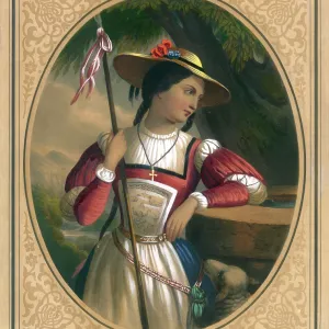 Sheperdess in an oval frame Sheperdess in an oval frame