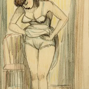 Sketch of a woman dressing Sketch of a woman dressing