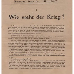 Skorpion: Propagaanda leaflet - Side 1