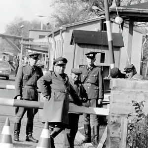 Soldiers at a checkpoint, East Berlin, Germany Soldiers at a checkpoint, East Berlin, Germany