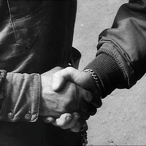 Soviet and American Soldiers Shaking Hands Soviet and American Soldiers Shaking Hands