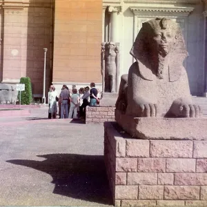 The Sphinx like statue in the grounds of the Egyptian Museum The Sphinx like statue in the grounds of the Egyptian Museum