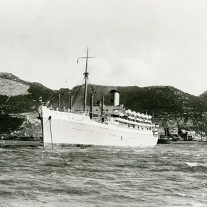 SS Orion in front of the Rock of Gibraltar SS Orion in front of the Rock of Gibraltar