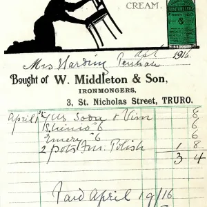 Stationery, W Middleton & Son, Truro, Cornwall