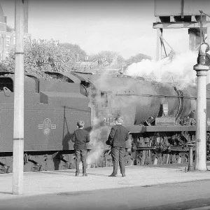 Steam engine at platform at Southampton Central Station Steam engine at platform at Southampton Central Station