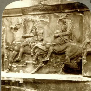 Stone carving detail on the Parthenon, Athens