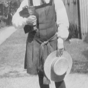 Student with book and hat