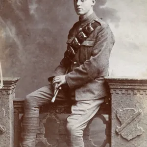 Studio portrait, young man in WW1 uniform Studio portrait, young man in WW1 uniform