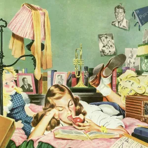 Teen Does Homework