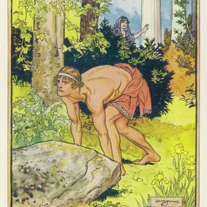 THESEUS LIFTS THE STONE THESEUS LIFTS THE STONE
