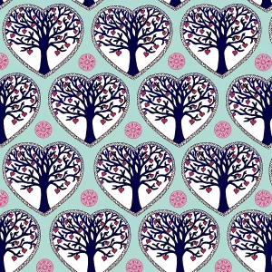 Tree of hearts repeating pattern Tree of hearts repeating pattern