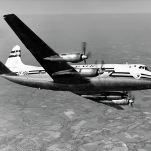 Vickers 759 Viscount (forward view) banking of TF-ISU Vickers 759 Viscount (forward view) banking of TF-ISU