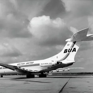 Vickers VC-10 (aft) parked of British United Vickers VC-10 (aft) parked of British United