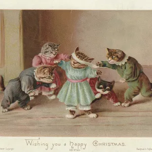 Victorian Greeting Card - Blind Mans Buff Victorian Greeting Card - Blind Mans Buff