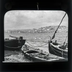 View of boats and Lisbon View of boats and Lisbon