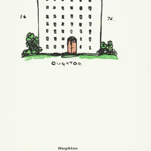 Walter de la Mare drawing large building with chimneys Walter de la Mare drawing large building with chimneys