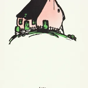 Walter de la Mare drawing thatched cottage Walter de la Mare drawing thatched cottage