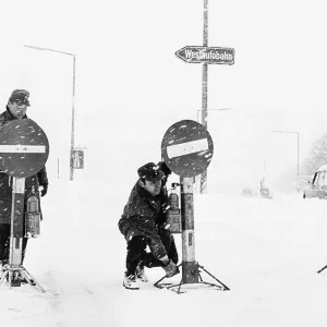 Western motorway in Austria is closed due to snowfall 1969 Western motorway in Austria is closed due to snowfall 1969