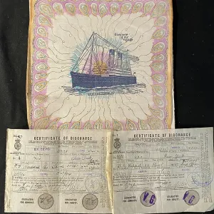 White Star Line, SS Pittsburgh, napkin and certificates White Star Line, SS Pittsburgh, napkin and certificates