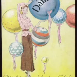 WOMAN & BALLOONS C1930 WOMAN & BALLOONS C1930