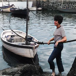 Woman in harbour, Coverack, Cornwall Woman in harbour, Coverack, Cornwall