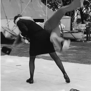 Woman police officer in self-defence exercise Woman police officer in self-defence exercise