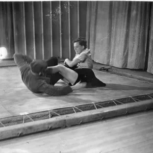 Woman police officer in self-defence training exercise Woman police officer in self-defence training exercise