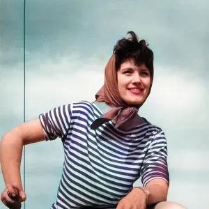 Woman on a sailing boat Woman on a sailing boat