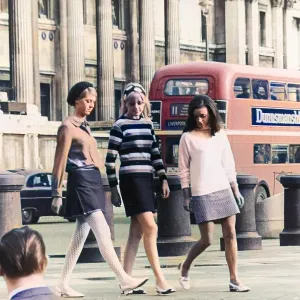 Three women in Mini Skirts in the 1960s Three women in Mini Skirts in the 1960s