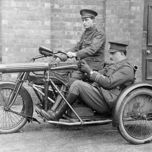 WW1 - Motorcycle with sidecar and mounted machine gun WW1 - Motorcycle with sidecar and mounted machine gun