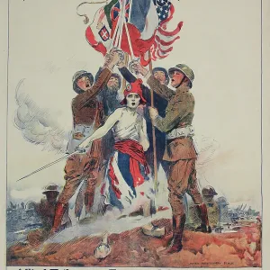 WW1 poster, Vive la France! All for one and one for all!
