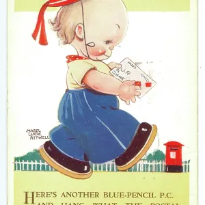 WW2 era - Comic Postcard - Here's another blue-pencil P.C