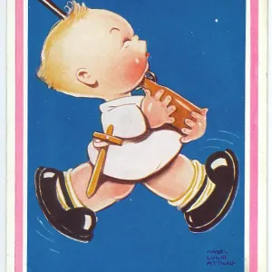 WW2 era - Comic Postcard - Johnny get your gun
