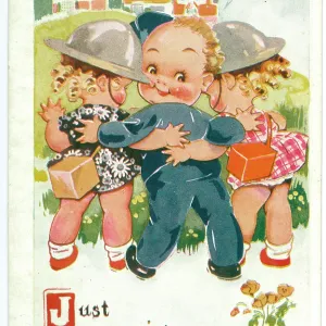 WW2 era - Comic Postcard - Just Carrying on WW2 era - Comic Postcard - Just Carrying on