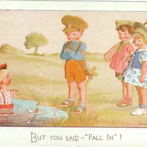 WW2 era - Comic Postcard - But you said Fall In WW2 era - Comic Postcard - But you said Fall In
