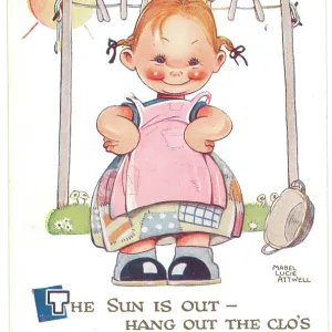 WW2 era - Comic Postcard - The Sun is Out